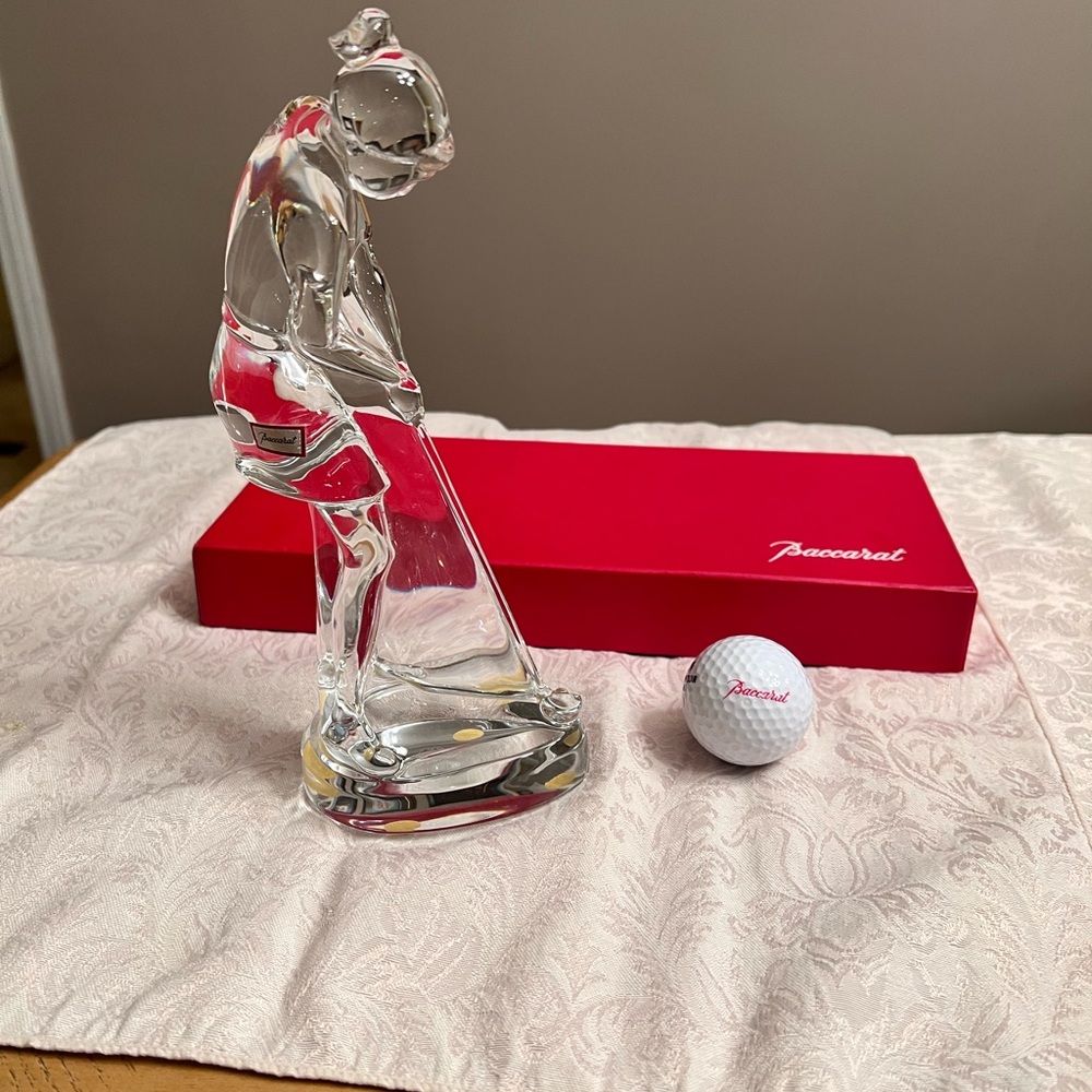 Authentic Baccarat crystal woman golfer statue